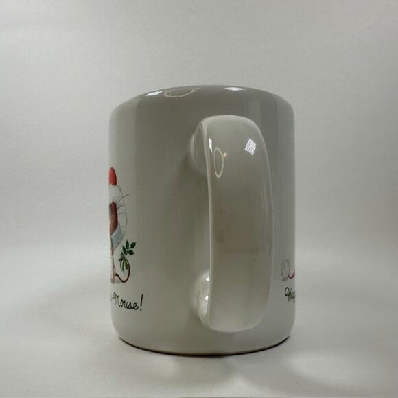 Hallmark Mugs Holly Days Merry Christmas Mouse Coffee Cup Japan 1983 12 oz VTG - Picture 4 of 10